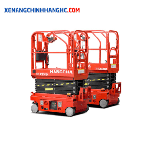 xe nâng người cắt kéo tự hành mini