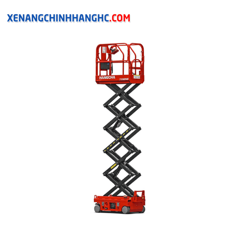 xe nâng người cắt kéo tự hành mini