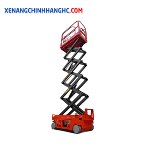 xe nâng người cắt kéo tự hành mini